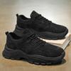 Summer Men's Shoes New Breathable Mesh Shoes Men's Trend Versatile Thick-soled Black Sports Shoes Casual Dad Trendy Shoes