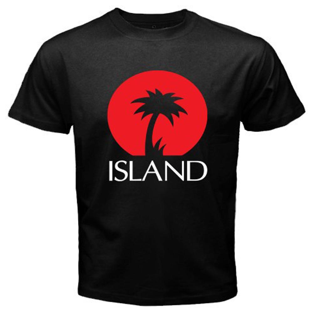 Island Palm Tree Red Sun Graphic Print T-shirt
