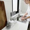 Manual Press Soap & Sponge Holder Dispenser for Kitchen & Bathroom