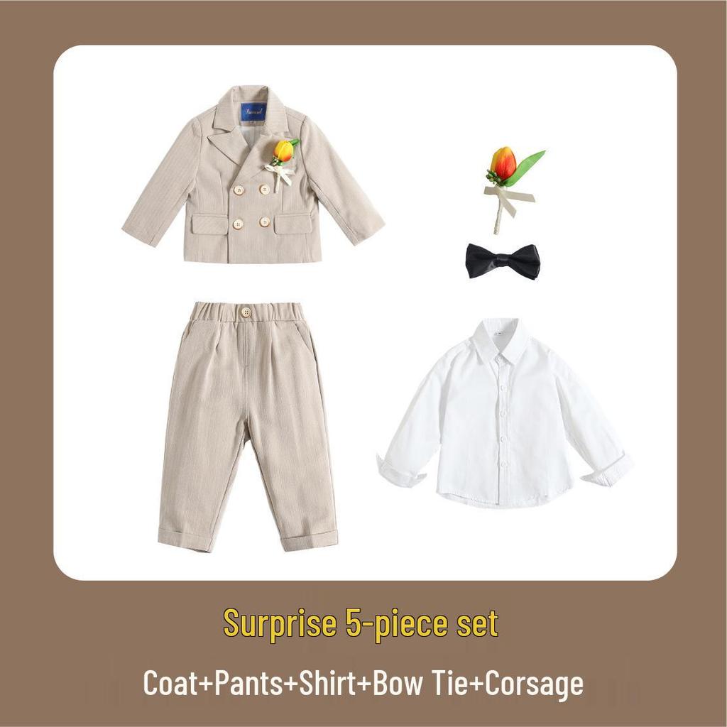 Jungen Dreiteiliger Festanzug mit Weste - Pageboy Geburtstagsoutfit