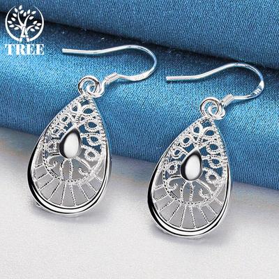 925 Sterling Silber Wassertropfen Form Tropfen Ohrringe Schmuck