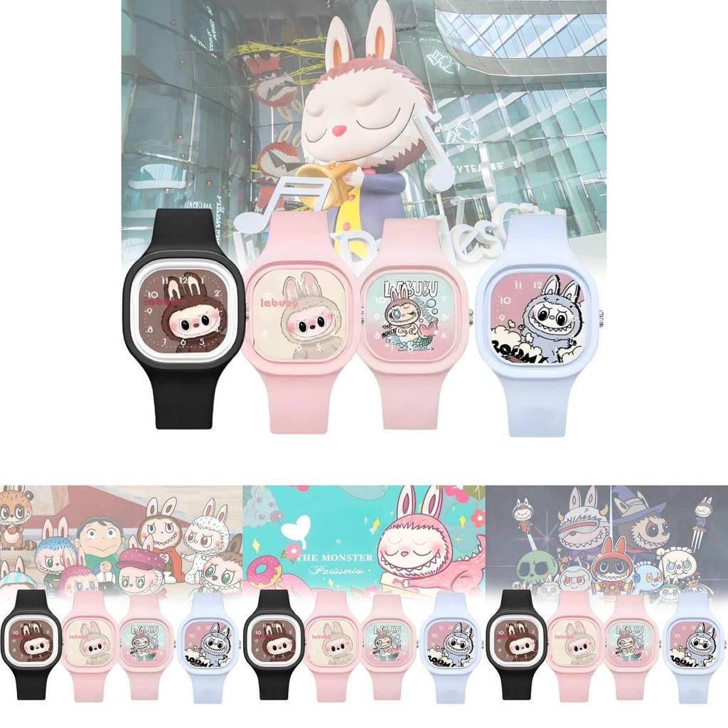 Trendy Dětské hodinky s kresleným motivem Bubble Mart Vysoce kvalitní měkký silikonový řemínek