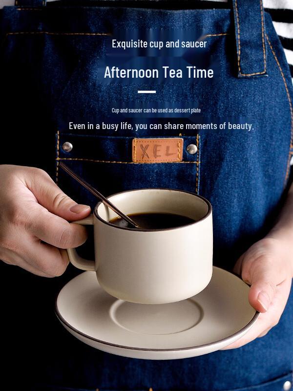 Zhaoran Nordic Matte Coffee Cup and Saucer Set