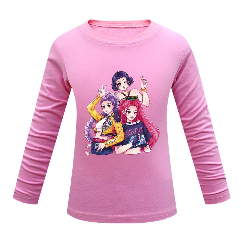 Dětské Dívčí Anime Kreslené K-POP Rumi Zoey Mira Potištěné Ležérní Tričko s Dlouhým Rukávem Top