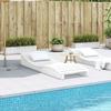 VidaXL Chaise Longue, Transat de Patio, Lit de Repos de Jardin, Bain de Soleil Piscine Terrasse Balcon, Moderne, Blanc Bois 832581