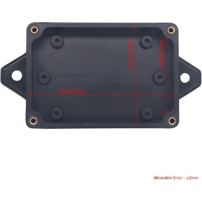 Project Box ABS Black Electrical Boxes IP65 Outdoor Waterproof Box Electronic Junction Box Fixed Ear Power Enclosure with Cable Glands for DIY