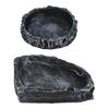 Reptile Feeding Dish Realistic Stone-Like Reptile Water Dish Food Bowl Terrarium Reptile Feeding Corner Bowl for Bearded Dragons Lizard Frog Gecko