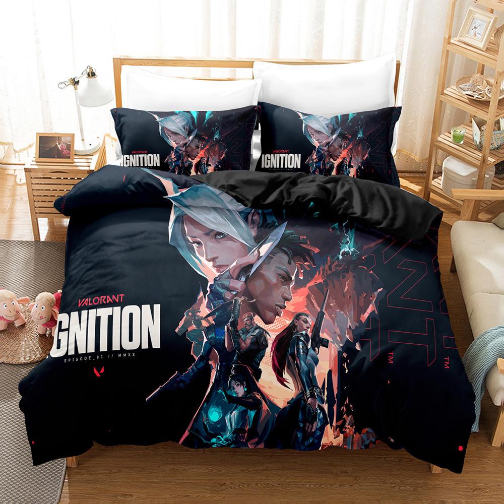 3D Digital Printing Fearless Contract Three-Piece Set Bedding Sheets Quilt Covers Pillowcases