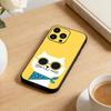 Striped Shirt Coffee Cat Phone Case For iPhone 17 16 15 14 13 12 Max Plus Silicone Black Cover