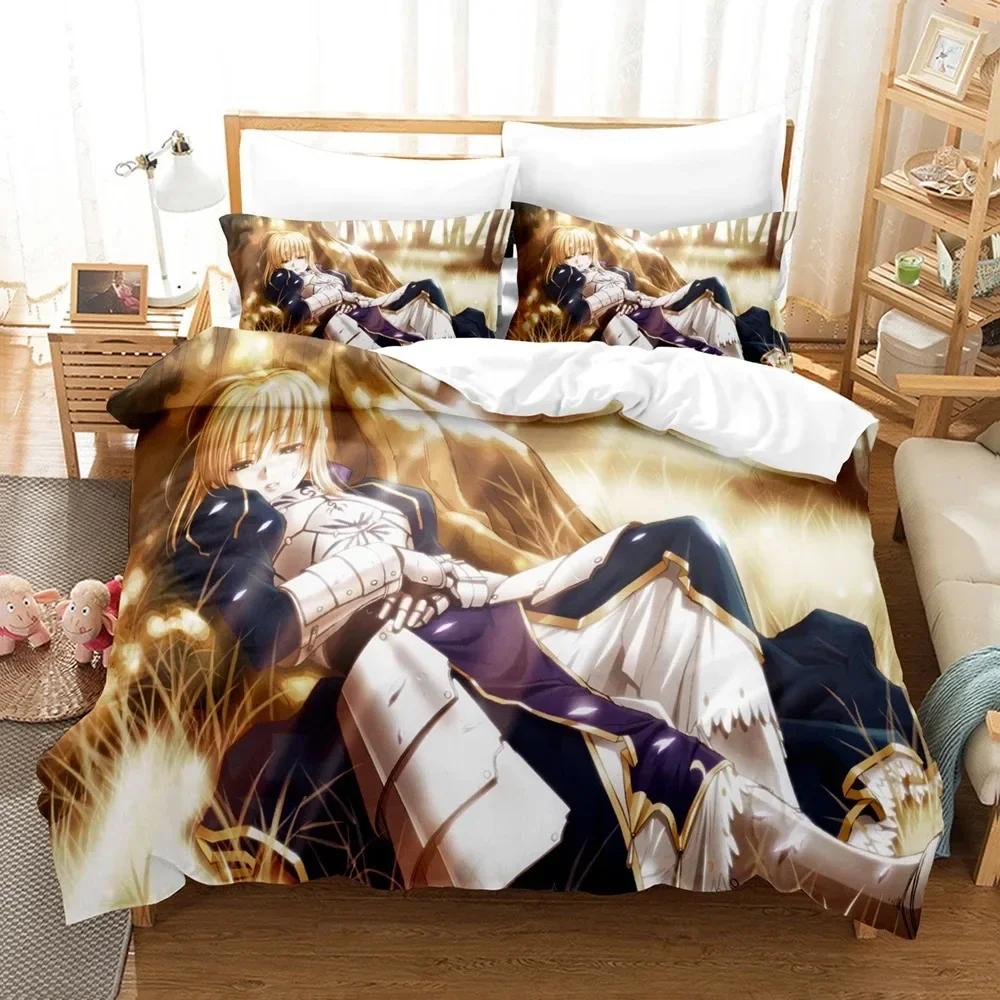 New Fatestay Night Unlimited Blade Works Printed Bedding Duvet Cover Set Soft and Comfortable Perfect Children Room Decoration
