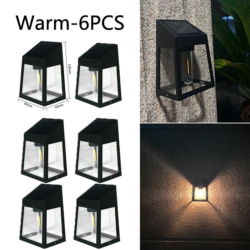Solar Wall Light Outdoor Waterproof Sunlight Pathway Fence Lamp Yard Luminous Wall Washer Garden Decoration Tungsten Light Bulb