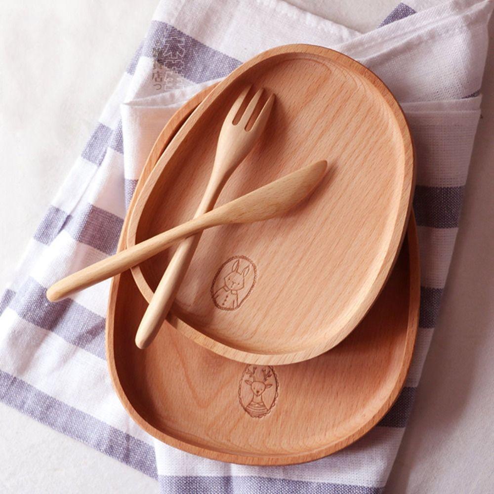 

Elegant Snacks Tray Wood Fruit Plate Versatile Use Dessert Tray Outdoor Camping