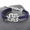 Fashion Antique Silver Color Autism Awareness Charms Jigsaw Puzzle Piece Bracelets for Women Men Autism Symbol Jewelry