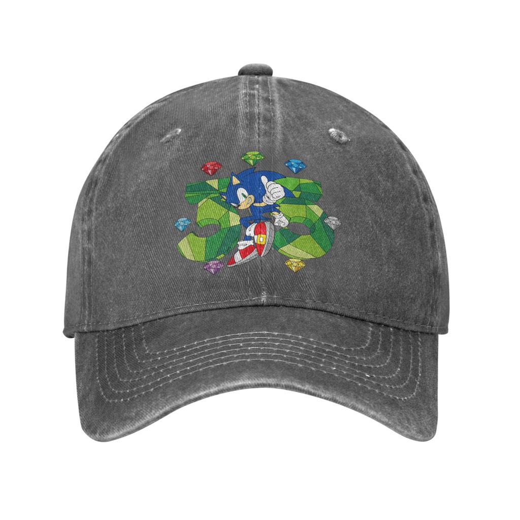 Washed Baseball Cap SSonic  35th Anniversary Summer Trucker Hat For Men Adult  Casual Running Hippie Sun Snapback Cap