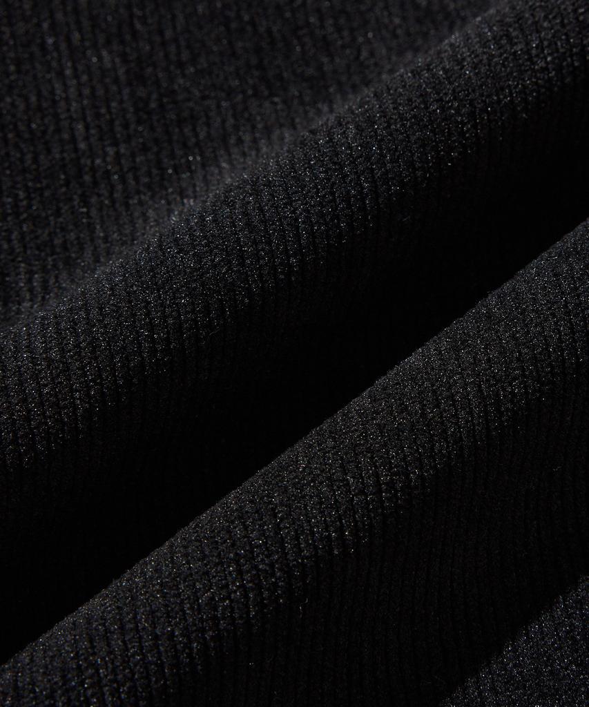 STCO Corduroy One-Pleat Pants Black (Wide Fit)_Spaxa51Wsb