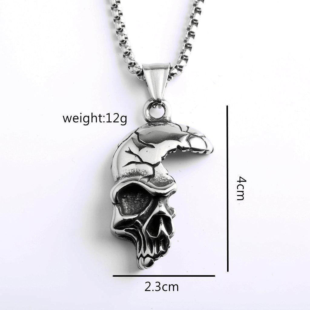 Men's Retro Stainless Steel Skull Pendant Necklace