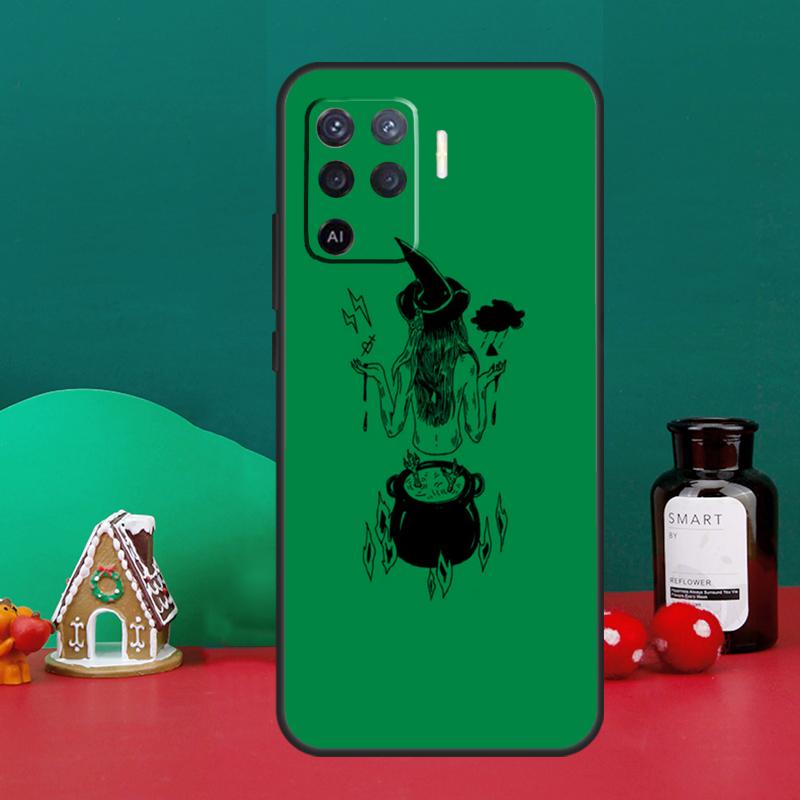 Witch Aesthetic Art For OPPO A79 A74 A94 A58 A78 A98 A5 A9 A53 A52 A72 A15 A17 A77 A16 A76 A96 A57S A54S Case