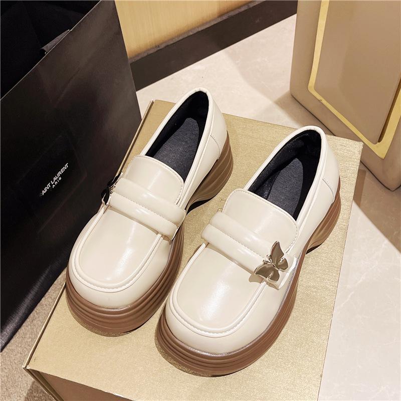 British Style Platform Small Leather Shoes Women's 2025 New Spring Models Versatile Decorative Jk Single Shoes Muffin Loafers Ins Tide