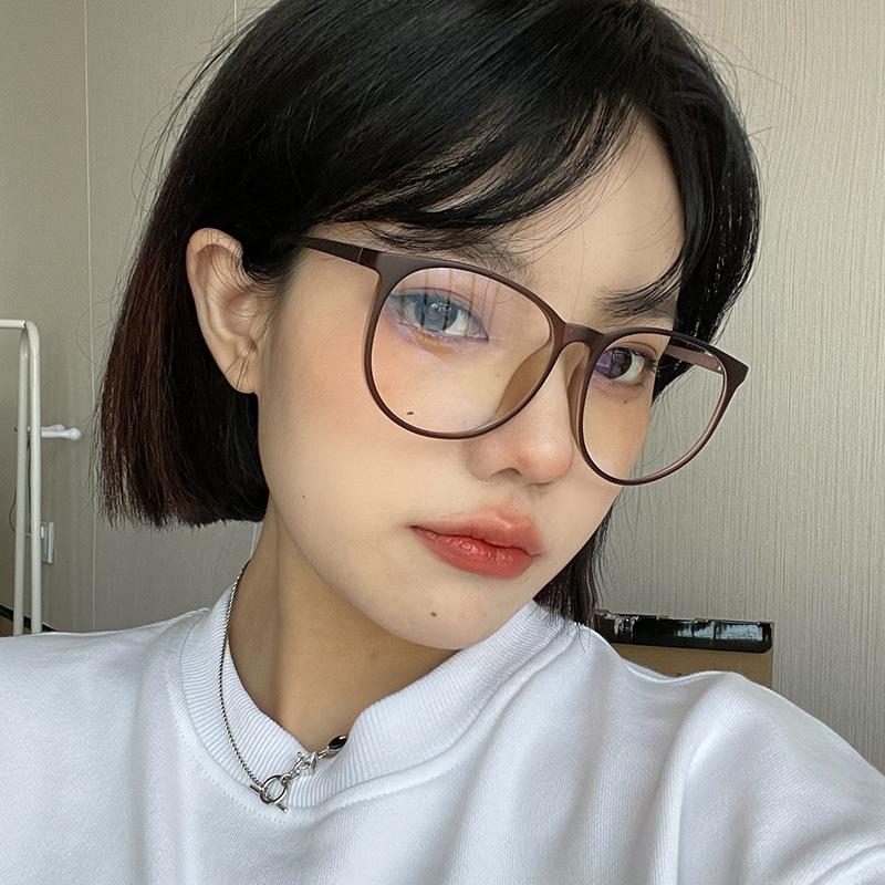 0 To -4.0 Bright Matte Myopia Glasses Ultra Light Large Frame Anti Blue Light Resin Eyeglass Lenses