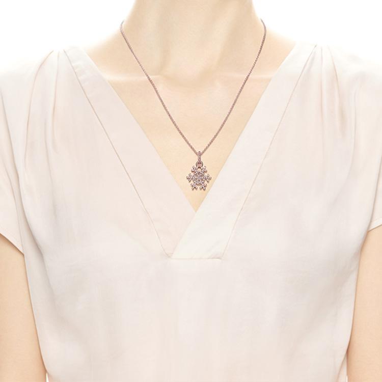 Pandora Shining Snowflake Necklace Set Women necklace Rose-Gold ZT1060