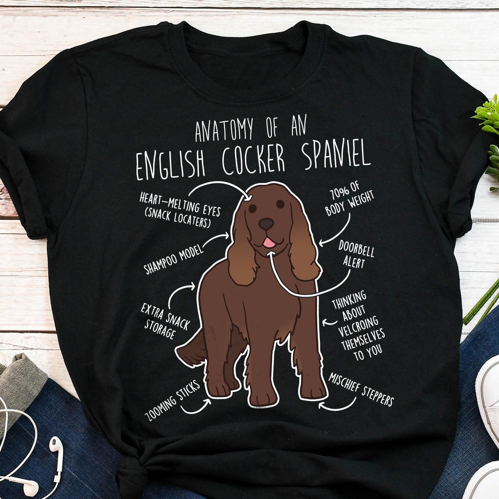English Cocker Spaniel Shirt, , , Cute Liver Cocker Spaniel T-shirt, Funny Dog Lover Gift, Pet Tee, Dog Mom, Dog Dad 140