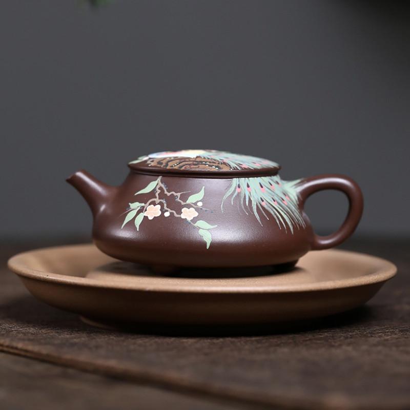 Chinese Tradition Yixing Purple Clay Teapot Handmade Flowers Tea Pot Beauty Tea Infuser Kettle Household Zisha Tea Set 150ml