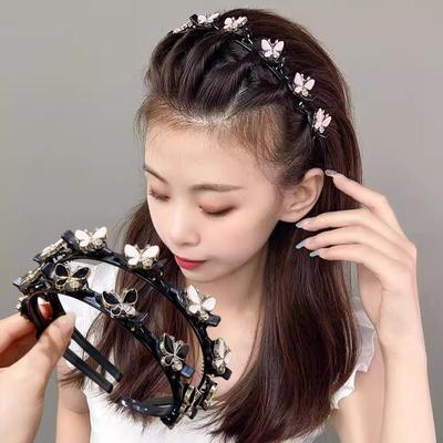 New Double Bangs Hairstyle Hair Bands Headbands Head Hoop Twist Plait Braided Styling Broken Hair Hoop Women Headband Headwear