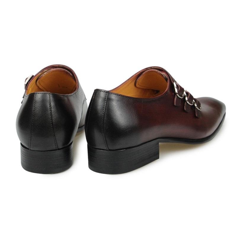 Fashion Summer Loafers For Men Monk Strap Italy Style Business Wedding Evening Office Male's Footwear Comfortable Luxury Sandal Wine Red