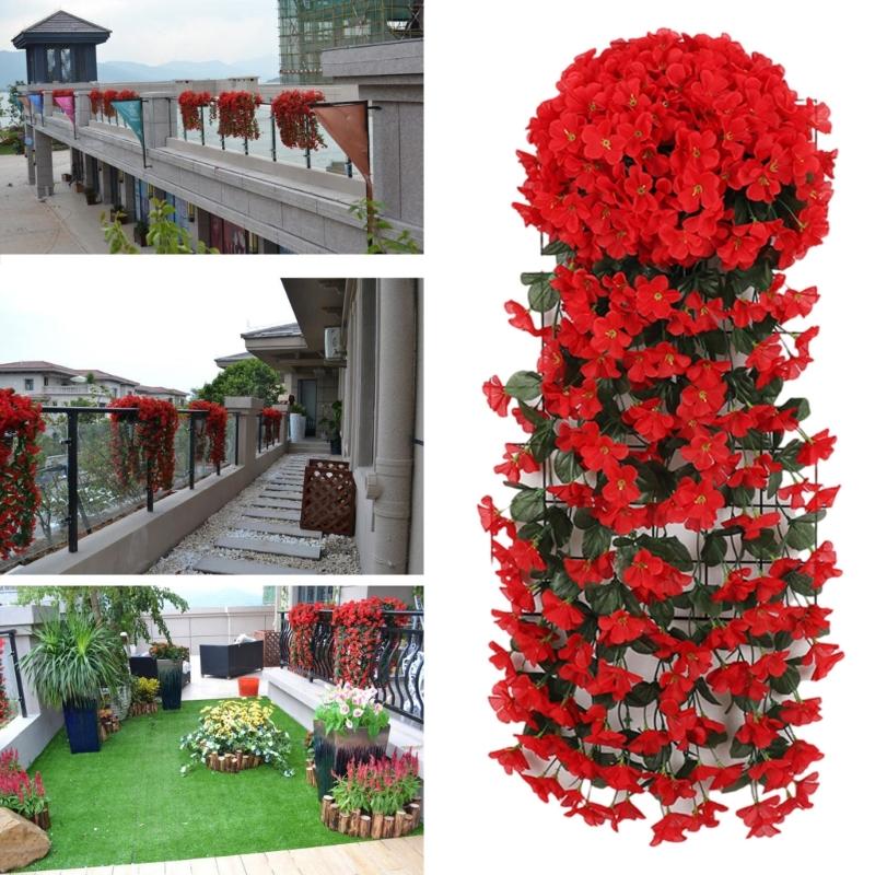 Realistic Silk Plastic Violets Wall Mounted Floral Display Maintenance Frees Indoor Decorative Flower Accessory