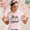Team Bride Squad Matching T-Shirts, Arrow Heart Graphic Tees, Short Sleeve O Neck Tops for Bachelorette Party & Bridal Shower