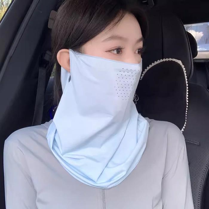 Unisex Summer Thin Ice Silk UV Protection Face Mask for Cycling