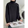 DIMANAF 2025 Autumn Women Zipper Sweaters Lady Pullover Tops Female Turtleneck Knitted Basic Solid Tees Red Sweaters