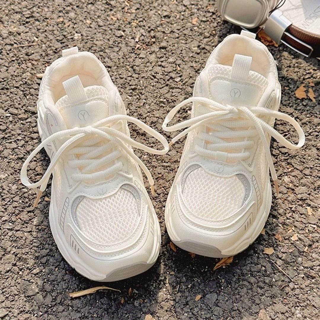

Daddy shoes women s breathable mesh 2025 new spring and summer fashion white shoes casual sports women s shoes explosion 40