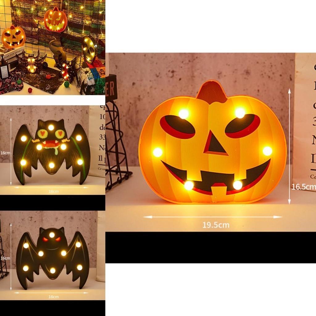 Colorful Halloween Decoration Led Lights Lantern With Bat Skull Pumpkin And Spider Designs