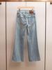 Spring French-Style High-Waist Bow Denim Pants for Women