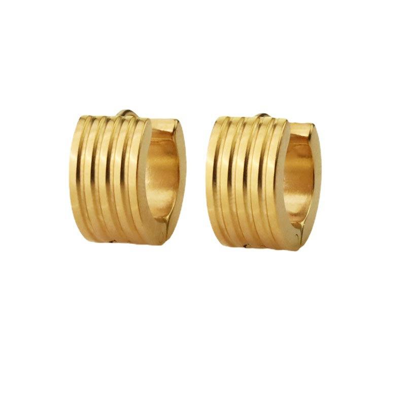 Electric Stripe Simple Earrings Premium Sense 18K Titanium Steel Earrings Niche Design Earrings Women