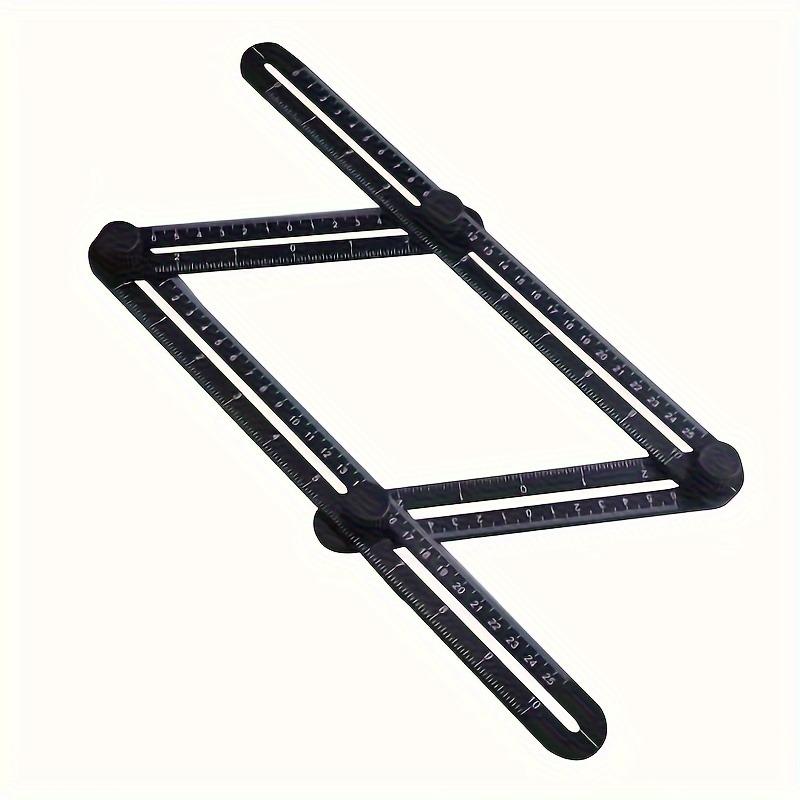 [Vielseitiges Lineal] 4-in-1 Faltlineal 1 Stück | Doppelte Skala in Zoll & Zentimetern, Strapazierfähiger Kunststoff, Perfekt zum Messen von Winkeln, Seiten & Ecken