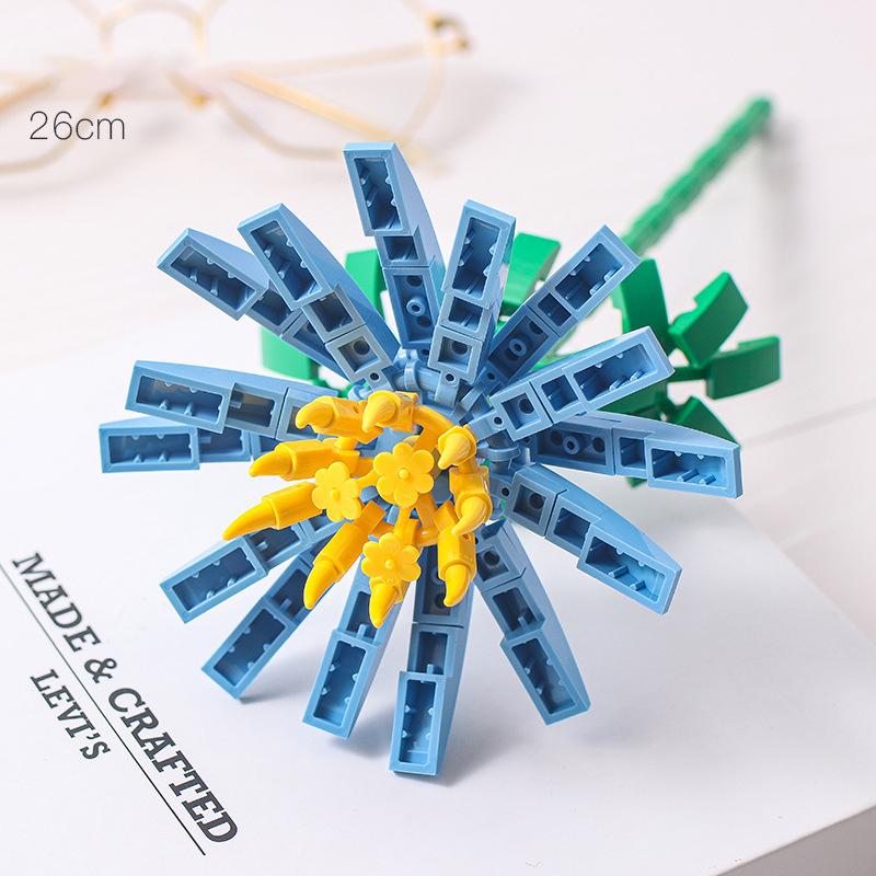 Plastic Small Particle Building Blocks Flower Three-dimensional Puzzle Children Gifts Educational Toys