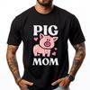 Pig Mom Hog Farmer Swine Mothers Day Farm Mama Plain Shirt Breathable Streetwear Illustration Tshirt