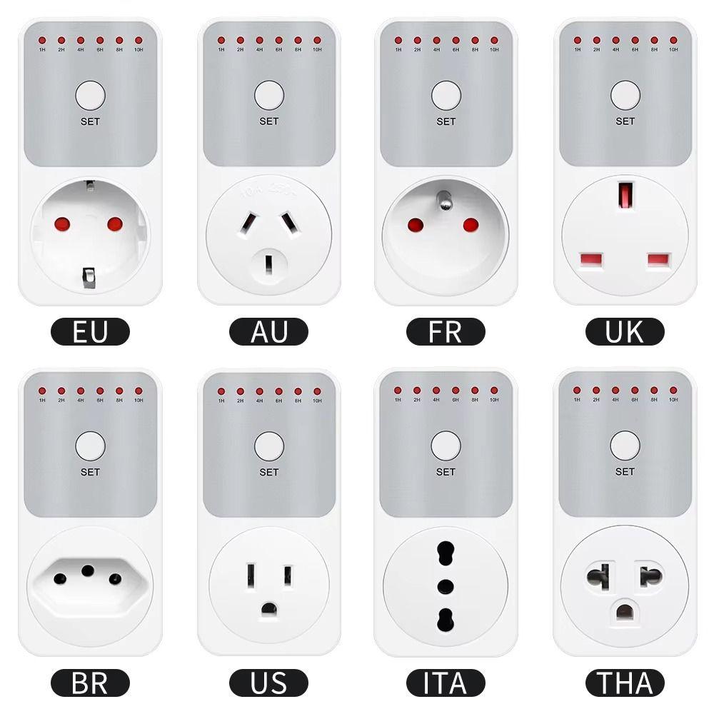 Countdown Time Electronic Wattmeter Plug-in Socket 10Hr Timer Switch Convenient Fast Connection Setting Switch Timer Household