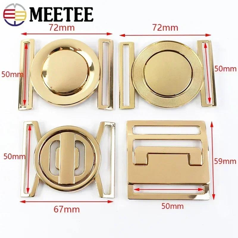 1/2/4/5Pcs Meetee 50mm Metal Belt Buckles Decor Button for Windbreaker Coat Down Jacket Sewing Clasp Buttons Clothes Accessory