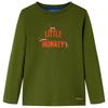 Kinder Langarmshirt Dunkles Khaki 128