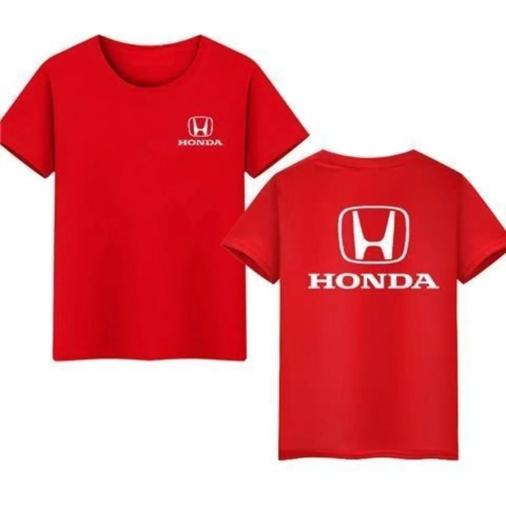 Honda 2026 Verão Novo Quente Macacão de Manga Curta Loja 4S Beleza Automotiva Reparo Clube de Amigos Automotivos Camiseta Solta Algodão Puro