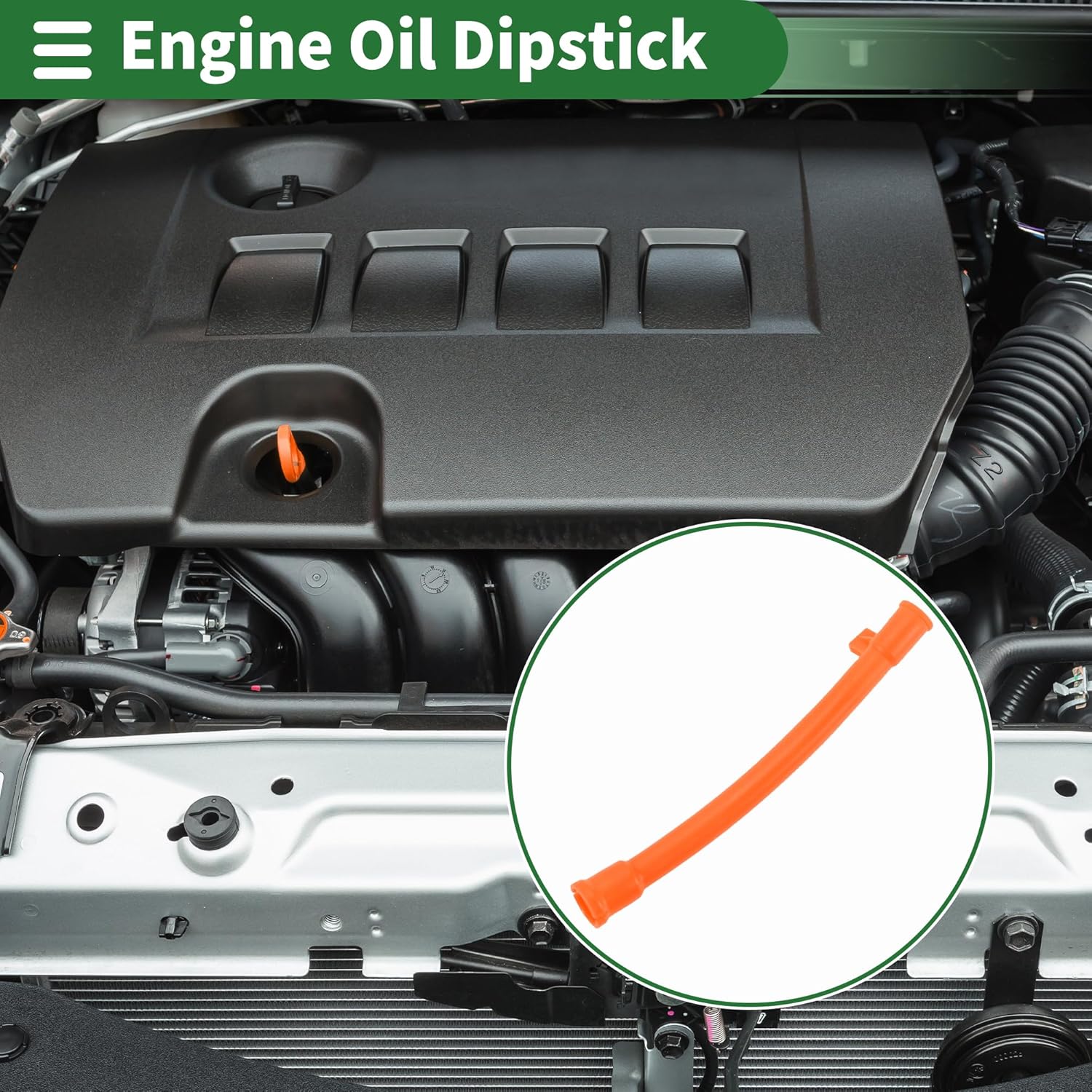 

Motoforti Engine Oil Dipstick Oil Level Dip Stick Double Hole Indicator for Volkswagen Jetta 2.0L A/T S Sedan 2011-2014 Plastic No.06A103663C Orange