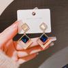 Premium Design Niche Temperament Stud Earrings Women's Blue Earrings 925 Silver Exquisite Light Luxury Versatile Earrings