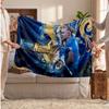 Erling Haaland Personalized Fleece Blanket With Football Logo, Custom Name Text Soft Warm Home Throw Blanket
