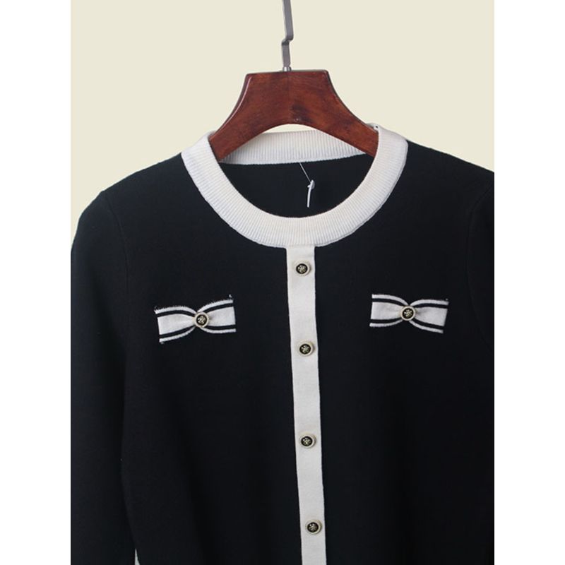 Classic Style Fashion Long Sleeve Outer Match Knitted Cardigan Elegant Beauty Coat Sweater