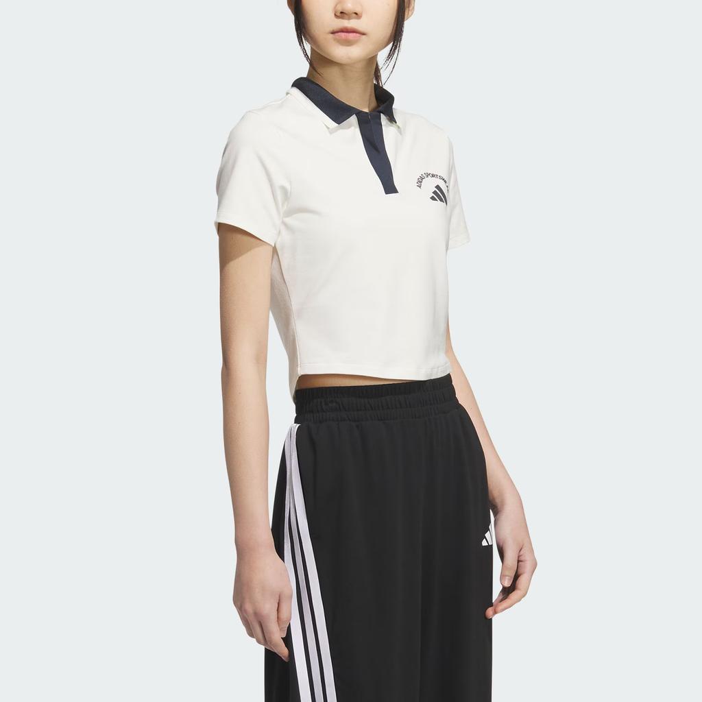 adidas Sportswear SS25 Fashion Slim Fit Short Sleeve Polo Shirt Women Tops KC0075
