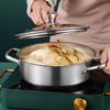 Thickened Stainless Steel Stew Pot Flat-bottomed Milk Pot Household Hot Pot  Kitchen Cookware