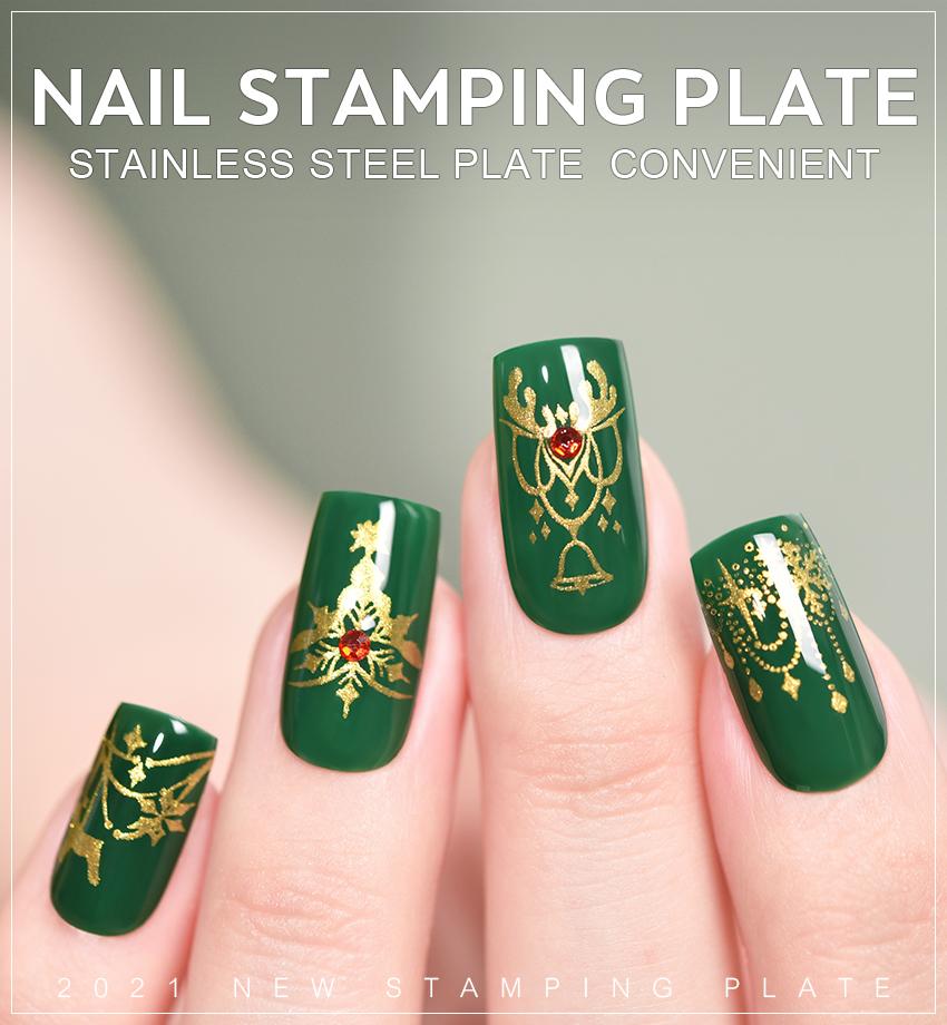 kads Nail Art Stamping Plate Christmas 028 Nail Stencil Plate Manicure Nail DIY Tool Stamping